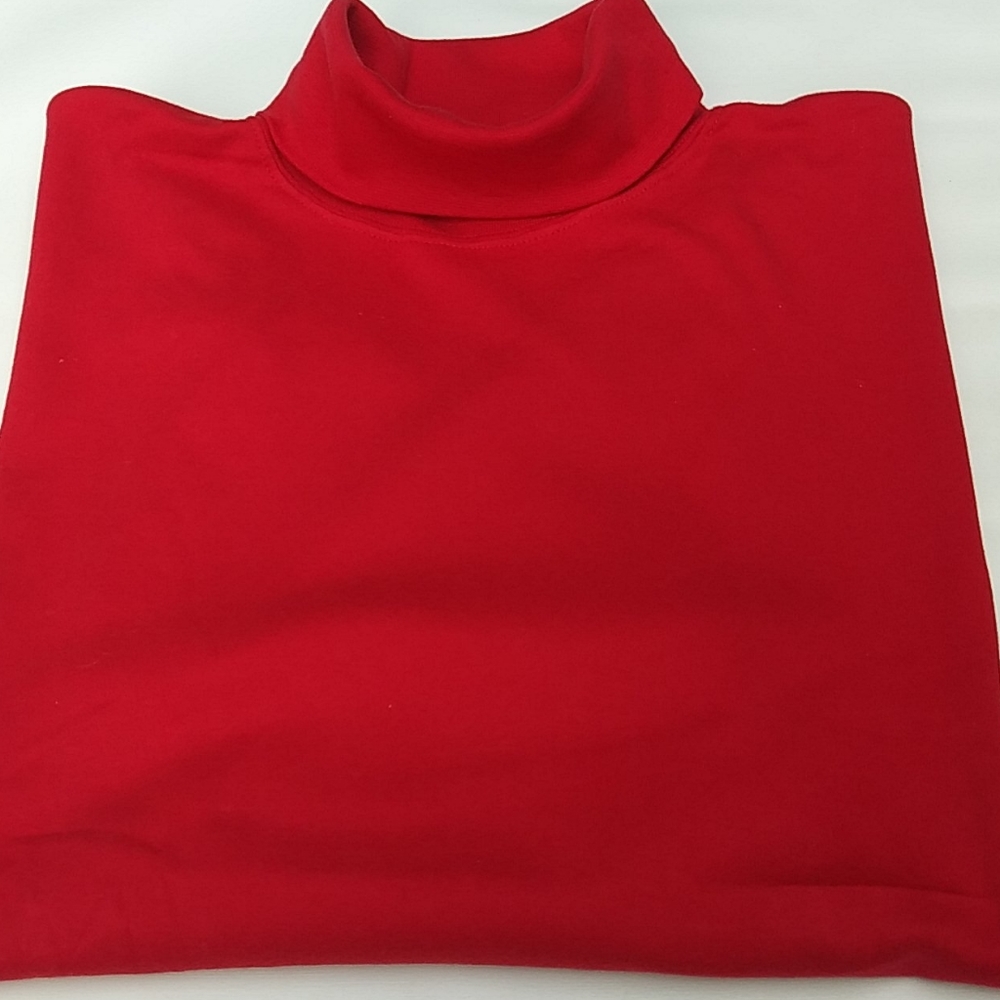 LIZ CLAIBORNE * RED COTTON TURTLENECK